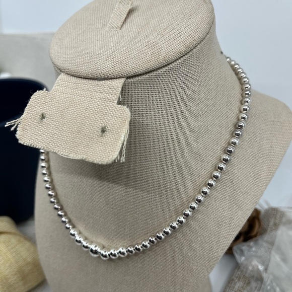 Vintage Sterling Silver Graduated Bead Necklace – 16" – 13.5g - Picture 12 of 16